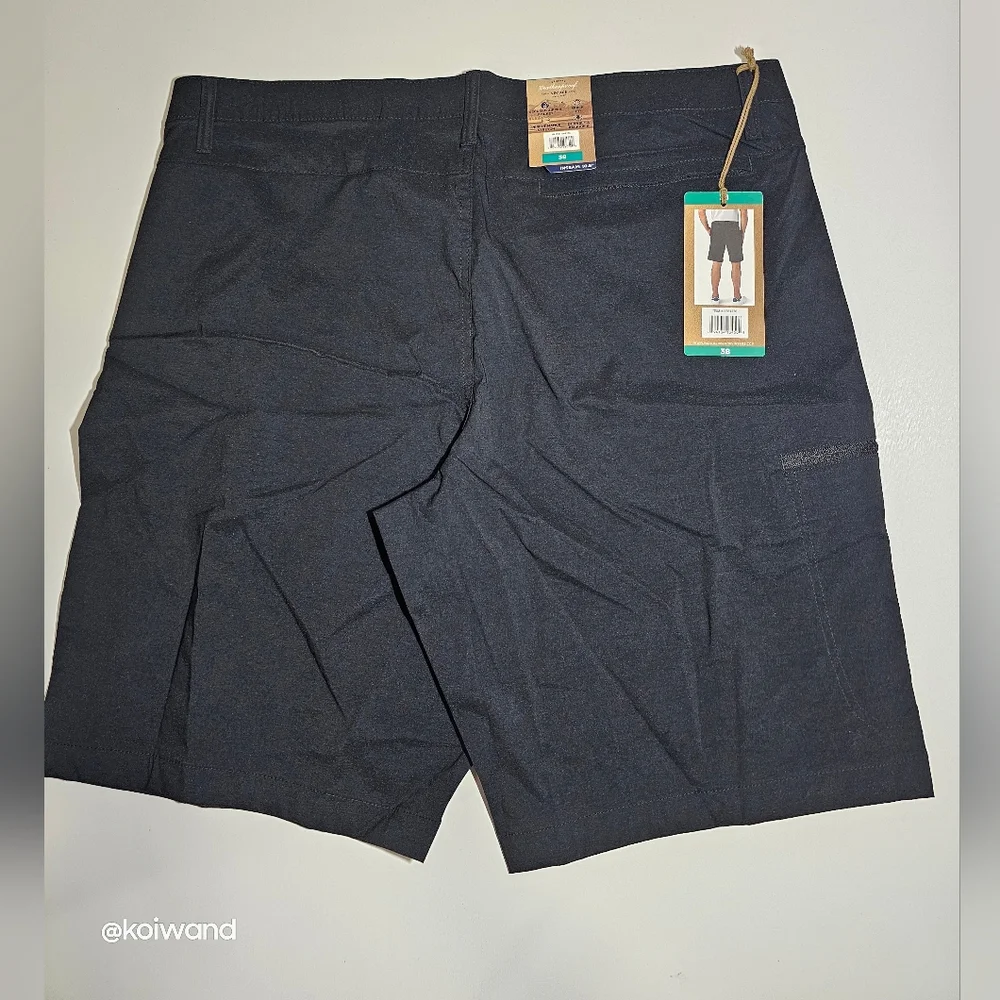 Weatherproof Vintage Men's Flat Front Gray Stretch Trail Short.